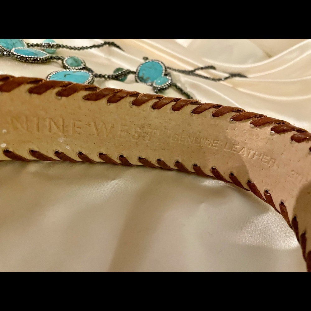 NINE WEST natural LEATHER BELT  LG/XL - Picture 9 of 13